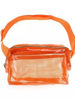 Clear Orange Vinyl Belt Bag